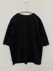 UNIQLO U Tシャツ/カットソー S ブラック 無地 ミドル丈 半袖 クルーネック(丸首)