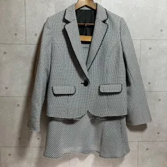 しまむら スーツ セットアップ ツイード テーラードジャケット アウター スカート ひざ丈 上下セット 15ABR 大きいサイズ ブラック ホワイト 白黒 レディース フォーマル 入学式 入園 卒業式 卒園 S9-10