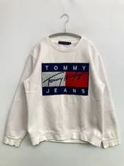 TOMMY HILFIGER スウェット M ホワイト スウェット 裏起毛 前面プリント ブランドロゴ 長袖