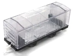 【中古】おもちゃ プラレール 有蓋車 クリアカラー プラレール 5周年! トミカと遊ぼう! くるぞわたるぞ! カンカン踏切 DXセット購入特典