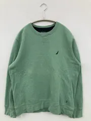 NAUTICA スウェット M グリーン コットン 裏起毛 無地 ワンポイント ブランドロゴ 長袖