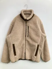 UNIQLO ブルゾン L ベージュ ボア 無地 ミドル丈 フードなし ジップアップ