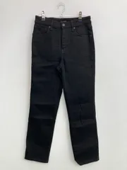 UNIQLO デニムパンツ 24(61cm) ブラック レギュラー ストレート スタンダード 無地 フルレングス
