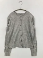 UNIQLO カーディガン/ボレロ M グレー コットン 無地 長袖