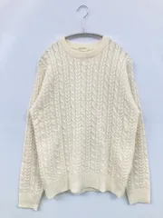 BACK NUMBER ニット/セーター M アイボリー 無地 ミドル丈 長袖 クルーネック(丸首)