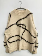 Discoat ニット/セーター F アイボリー 無地 その他総柄 ミドル丈 長袖 クルーネック(丸首)