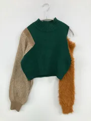 MURUA ニット/セーター F グリーン ナイロン 無地 ショート丈 長袖 タートルネック/ハイネック