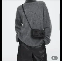 COS キルト ミニ クロスバック ブラック