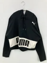 PUMA パーカー S ブラック コットン ブランドロゴ プルオーバー 長袖