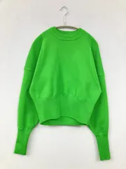 LOWRYS FARM ニット/セーター F ライトグリーン 無地 ショート丈 長袖 クルーネック(丸首)