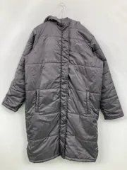 Kaepa ダウンジャケット/コート M グレー ナイロン ボア 無地 ワンポイント ブランドロゴ キルティング フードあり ロング丈