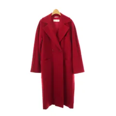 マックスマーラ MAX MARA 白タグ ウール カシミヤ ロングコート アウター チェスター 36 赤 /NR ■OS