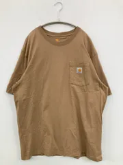 Carhartt Tシャツ/カットソー L ブラウン 無地 ワンポイント ブランドロゴ ミドル丈 半袖 クルーネック(丸首)