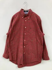 TOMMY HILFIGER シャツ/ブラウス M レッド コットン チェック柄 ワンポイント ブランドロゴ ミドル丈 長袖 ボタンダウン