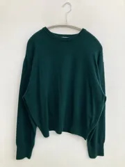 youth ニット/セーター グリーン 長袖 クルーネック(丸首) ウール・ニット 無地 ミドル丈