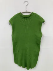 SENSE OF PLACE ニット/セーター One-size グリーン コットン ニット 無地 ミドル丈 袖なし タートルネック/ハイネック