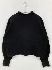 AZUL by MOUSSY ニット/セーター S ブラック コットン ニット 無地 ショート丈 長袖 タートルネック/ハイネック