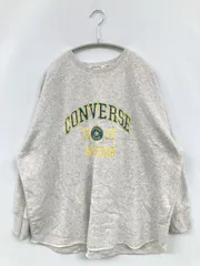 CONVERSE スウェット M グレー コットン 裏起毛 前面プリント ブランドロゴ 刺繍 長袖