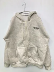 パーカー ベージュ 裏起毛 無地 ワンポイント ジップアップ 長袖