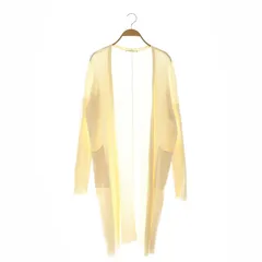 マカフィー MACPHEE トゥモローランド リブニット ロングカーディガン 長袖 コットン S アイボリー /NR ■OS