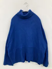 GAP ニット/セーター M ブルー コットン 無地 長袖 タートルネック/ハイネック