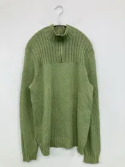 Polo by Ralph Lauren ニット/セーター M グリーン コットン リネン・麻 ニット 無地 ミドル丈 長袖 タートルネック/ハイネック