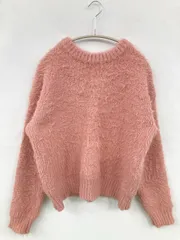 JUDY.SHOP ニット/セーター ピンク ウール・ニット ミドル丈 長袖 クルーネック(丸首)