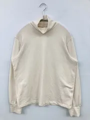 UNIQLO Tシャツ/カットソー M アイボリー 無地 ミドル丈 長袖 タートルネック/ハイネック