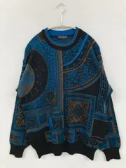 ESS ニット/セーター ブラック ウール・ニット その他総柄 長袖 クルーネック(丸首)