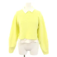 ナチュラルビューティーベーシック NATURAL BEAUTY BASIC 24SS 2点セット クロップドニット&シャツセット セーター 前開き 長袖 FR 黄色 イエロー 白 ホワイト /DO ■OS