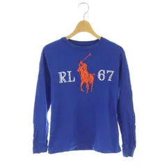 ポロ ラルフローレン POLO RALPH LAUREN カットソー 長袖 プリント ビッグポニー M 10-12 青 ブルー /MF ■OS