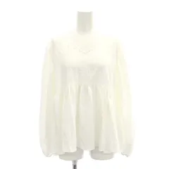 ラウンジドレス ガリャルダガランテ Loungedress GALLARDAGALANTE ラウンドVブラウス 長袖 プルオーバー コットン混 F 白 ホワイト /YQ ■OS