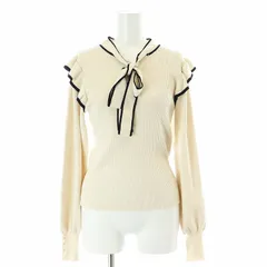 イング INGNI ニット カットソー 長袖 ボウタイ フリル M アイボリー /AT ■OS ■MA