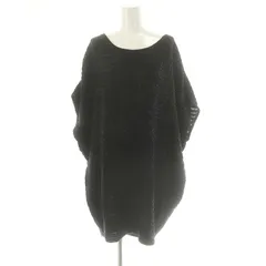 トラッゾドンナ Torrazzo Donna ラメボーダーニットワンピース ミニ チュニック 半袖 黒 ブラック /MF ■OS ■SH