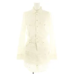 ディーゼル DIESEL ペイント加工デニムワンピース 長袖 膝丈 スナップボタン コットン XS オフホワイト /NR ■OS ■SH