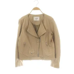 スローブ イエナ SLOBE IENA  レザージャケット ライダース 羊革 40 ベージュ /MI ■OS