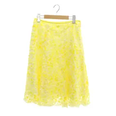 エポカ EPOCA レーススカート フレア ひざ丈 40 黄色 イエロー /MF ■OS ■SH