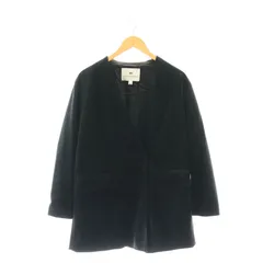 トラディショナルウェザーウェア Traditional Weatherwear ノーカラージャケット 総裏地 ベロア S 黒 ブラック /MF ■OS