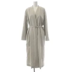 ミラオーウェン Mila Owen 細ベルト付きノーカラーコート スプリングコート ロング ストレッチ 0 ライトグレージュ /ES ■OS