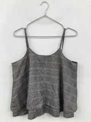 Hudson honey キャミソール M グレー チェック柄 カップなし