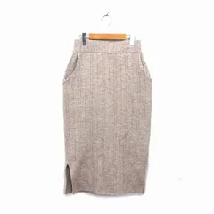 アズールバイマウジー AZUL by moussy スカート タイト ロング ニット リブ 総柄 M ベージュ グレー /NT14