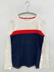 TOMMY HILFIGER Tシャツ/カットソー XS ホワイト ブランドロゴ ミドル丈 長袖 クルーネック(丸首)