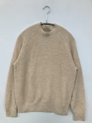 UNIQLO ニット/セーター S ベージュ 無地 ミドル丈 長袖 タートルネック/ハイネック