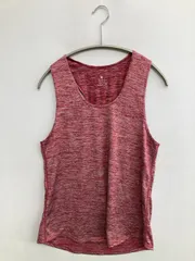 タンクトップ L レッド 無地 カップなし