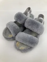 UGG サンダル 24 グレー ボア ブランドロゴ フラット ストラップあり コンフォート