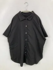 HARE シャツ/ブラウス F ブラック 無地 ミドル丈 半袖 レギュラーカラー