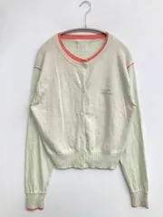 COMMON GULL PRODUCTS カーディガン/ボレロ M ライトグリーン ウール・ニット ニット ナイロン ワンポイント 刺繍 ショート丈 長袖