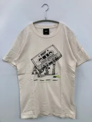 HUF Tシャツ/カットソー S アイボリー 前面プリント ブランドロゴ 半袖 クルーネック(丸首) ミドル丈