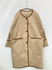 RETRO GIRL ノーカラーコート F ベージュ 合成皮革/人工皮革 無地