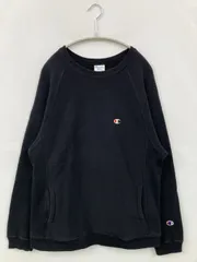 Champion スウェット M ブラック コットン スウェット 裏起毛 無地 ワンポイント ブランドロゴ 長袖